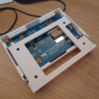 Case gắn tường cho màn Waveshare 4.3" IPS DSI (Raspberry Pi)