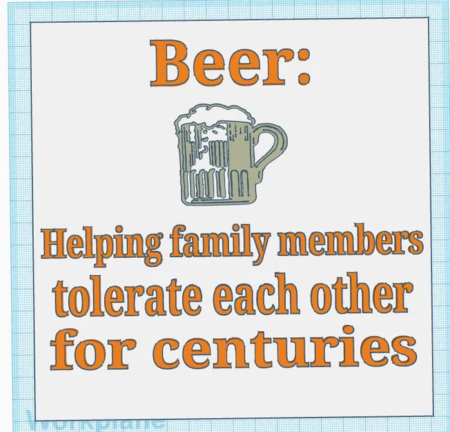Biển hiệu trang trí Beer & Family hài hước cho gia đình - Image 1