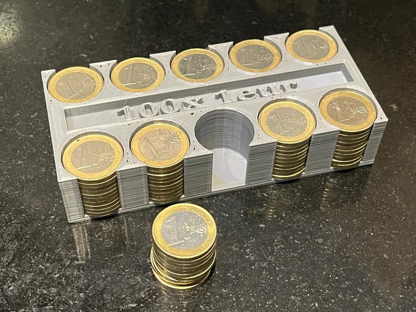 Bộ đếm xu 100x 1 euro (Coin Counter 100x 1 eur) - Image 1