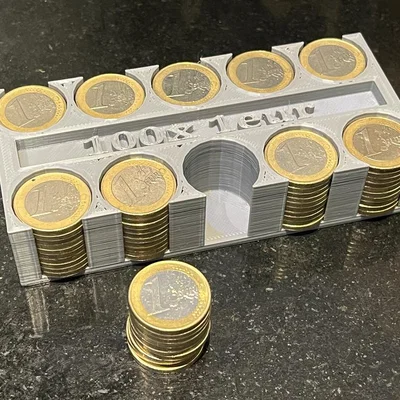 Bộ đếm xu 100x 1 euro (Coin Counter 100x 1 eur)