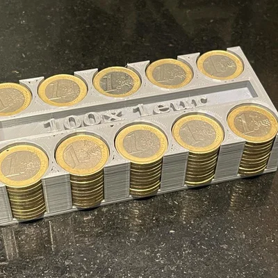 Bộ đếm xu 100x 1 euro (Coin Counter 100x 1 eur)