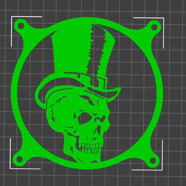 Lưới tản nhiệt quạt 120mm Hatted Skull - Phụ kiện độ PC cá tính - Image 1