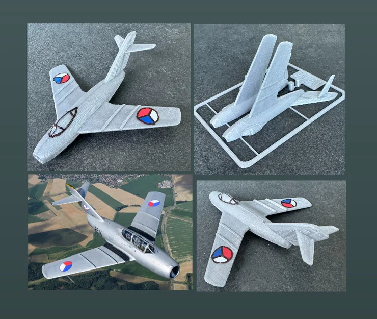 Mô hình in 3D MiG-15 Kit Card - Lắp ráp máy bay chiến đấu cực chất - Image 1