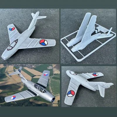 Mô hình in 3D MiG-15 Kit Card - Lắp ráp máy bay chiến đấu cực chất