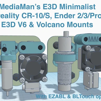 E3D Minimalist cho V6 & Volcano trên Creality CR10/S Ender 3/Pro và máy tương tự