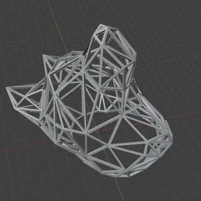 Đầu Sói Polygon 3D to hơn và chắc chắn hơn