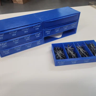 Organizer tụ điện phân print-in-place (ngăn kéo chia ô)
