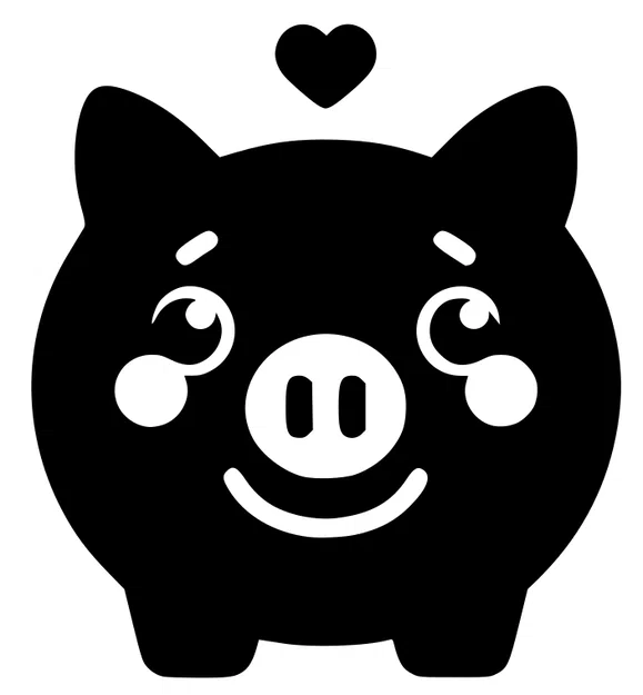 Mô hình trang trí Happy Piggy (chú heo hạnh phúc) in 3D dễ thương - Image 1