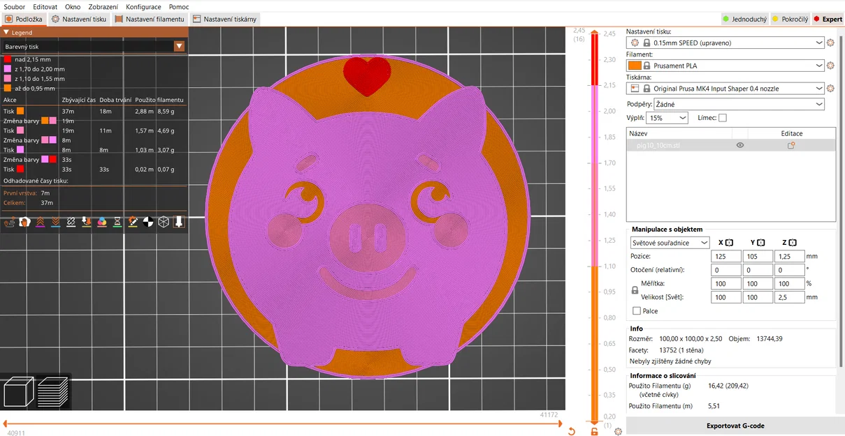 Mô hình trang trí Happy Piggy (chú heo hạnh phúc) in 3D dễ thương - Image 2