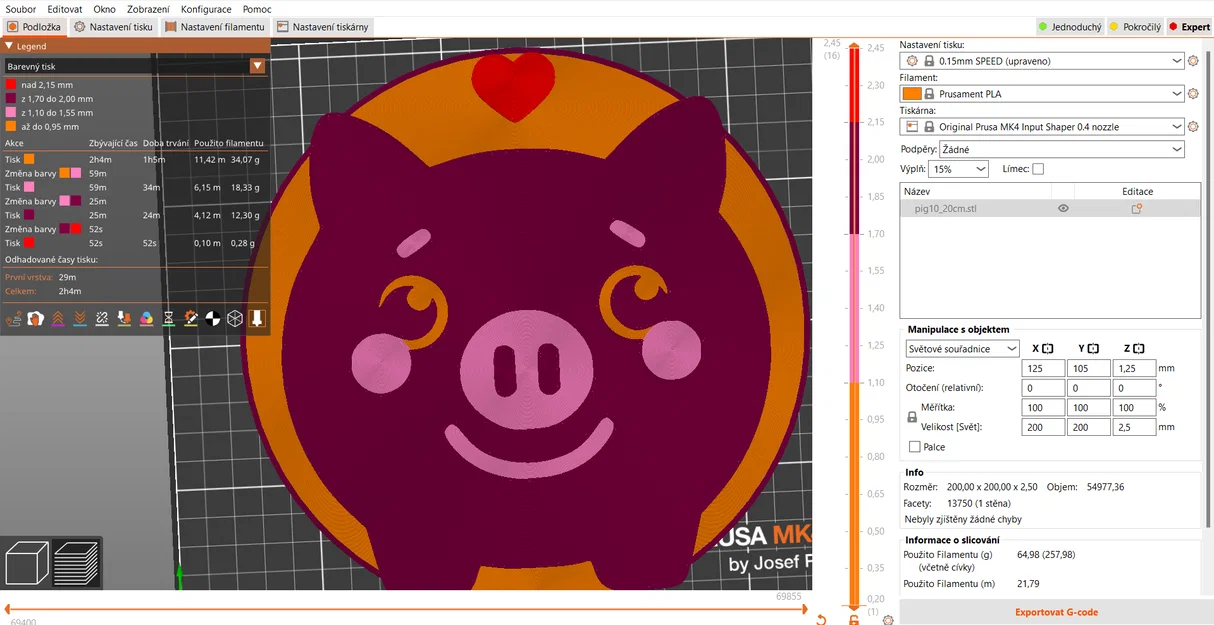 Mô hình trang trí Happy Piggy (chú heo hạnh phúc) in 3D dễ thương - Image 3