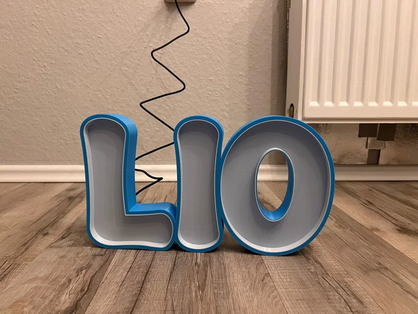 Đèn ngủ chữ cái Lio trang trí (Namenslampe Lio) - Thiết kế 3D độc đáo - Image 1
