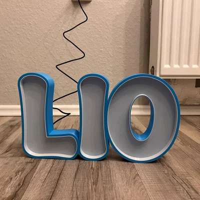 Đèn ngủ chữ cái Lio trang trí (Namenslampe Lio) - Thiết kế 3D độc đáo