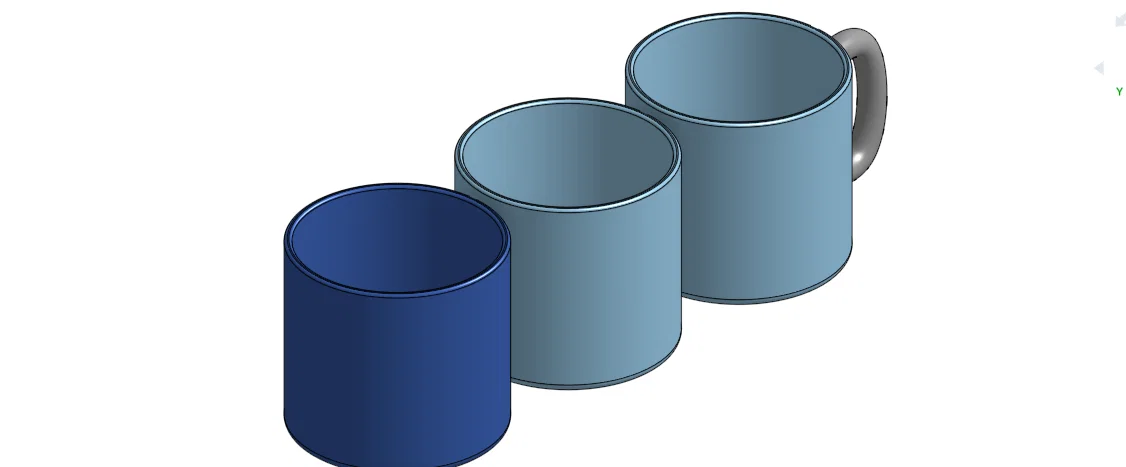 Mô hình 3D bộ ba cốc nối liền độc đáo - Triple Cup - Image 1