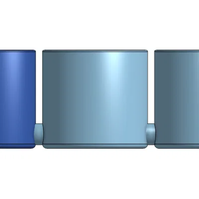 Mô hình 3D bộ ba cốc nối liền độc đáo - Triple Cup