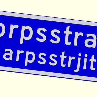 Bảng Tên Đường Hà Lan (Straatnaambord) – OpenSCAD