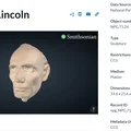 Mô hình 3D khuôn mặt Abraham Lincoln (Lifemask) lịch sử - Thumbnail 3