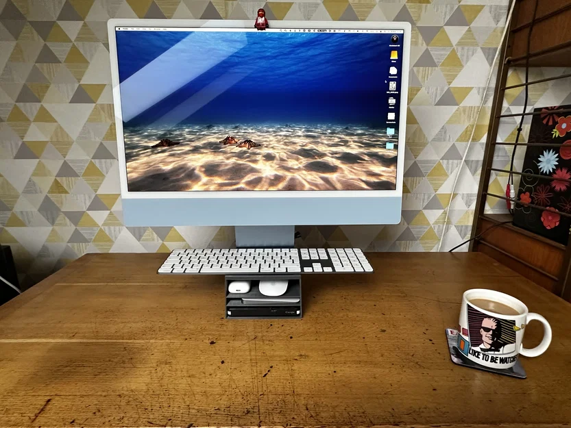 Kệ đỡ iMac có ngăn kệ (iMac stand with shelves) - Image 2