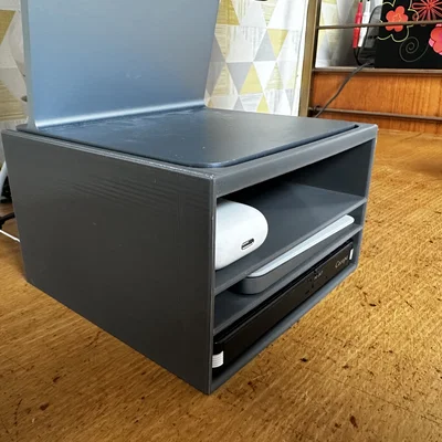 Kệ đỡ iMac có ngăn kệ (iMac stand with shelves)