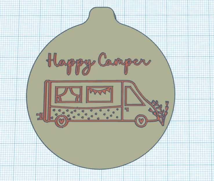Nắp đậy lon nước 330ml và 500ml họa tiết Happy Camper (In 3D) - Image 1