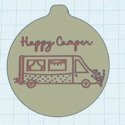 Nắp đậy lon nước 330ml và 500ml họa tiết Happy Camper (In 3D)