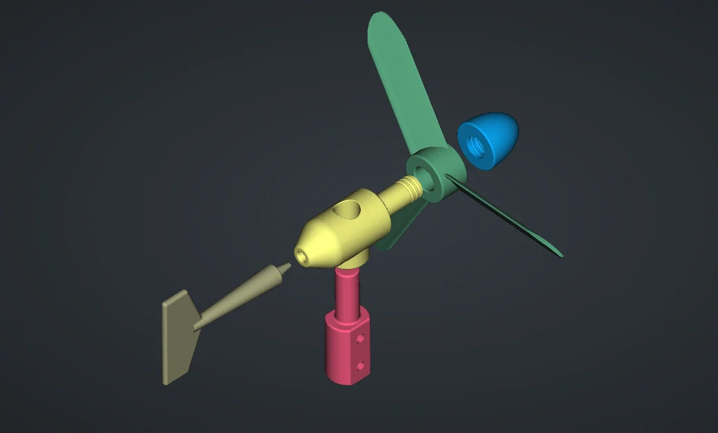 Mô hình cối xay gió trục ngang trang trí sân vườn bằng in 3D - Image 3