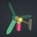 Mô hình cối xay gió trục ngang trang trí sân vườn bằng in 3D - Thumbnail 7