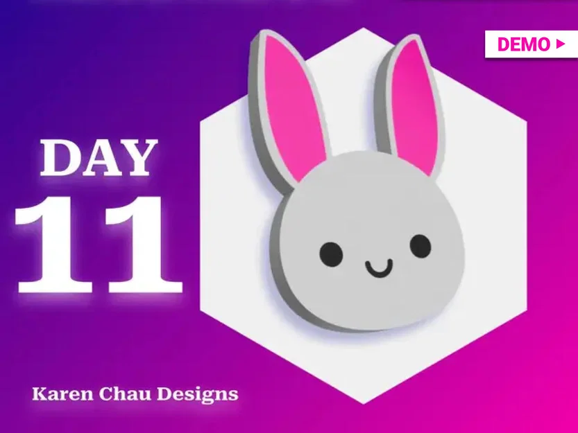 March Magnets - Day 11 #marchmagnets | Thỏ Kawaii (tuỳ chọn lỗ nam châm) | Thỏ Phục Sinh - Image 1