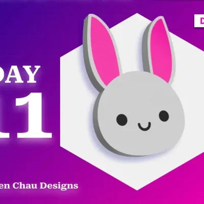 March Magnets - Day 11 #marchmagnets | Thỏ Kawaii (tuỳ chọn lỗ nam châm) | Thỏ Phục Sinh