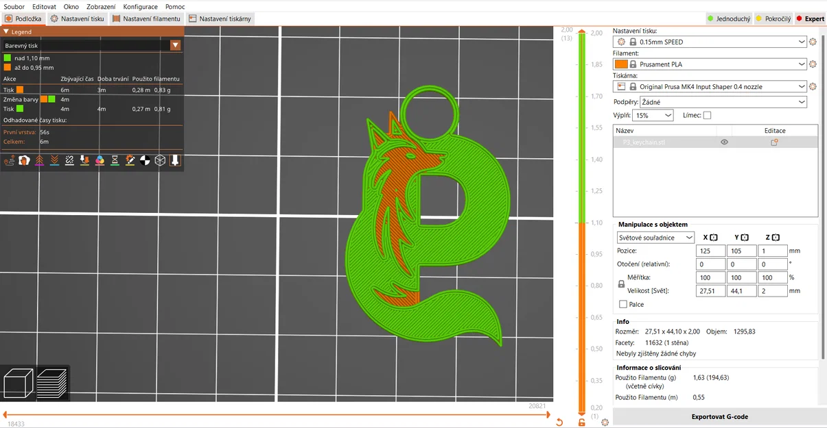 Mẫu In 3D Chữ P Cách Điệu Hình Con Cáo (Fox Alphabet) - Image 2