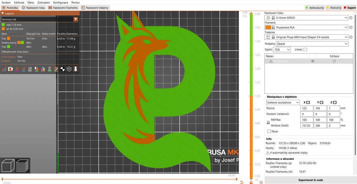 Mẫu In 3D Chữ P Cách Điệu Hình Con Cáo (Fox Alphabet) - Image 3