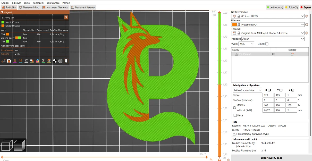 Mẫu In 3D Chữ P Cách Điệu Hình Con Cáo (Fox Alphabet) - Image 4