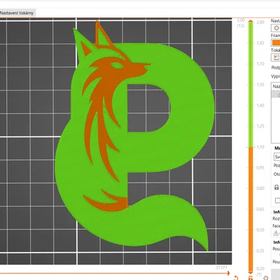 Mẫu In 3D Chữ P Cách Điệu Hình Con Cáo (Fox Alphabet)