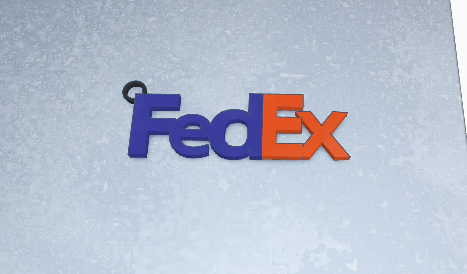 Mô hình móc khóa logo FedEx 3D in dễ dàng - Image 1