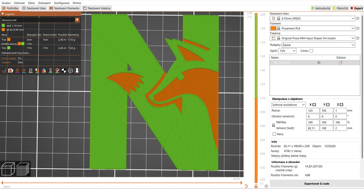 Móc khóa chữ N hình con cáo (Fox Alphabet) in 3D độc đáo - Image 4