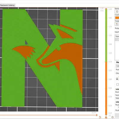 Móc khóa chữ N hình con cáo (Fox Alphabet) in 3D độc đáo