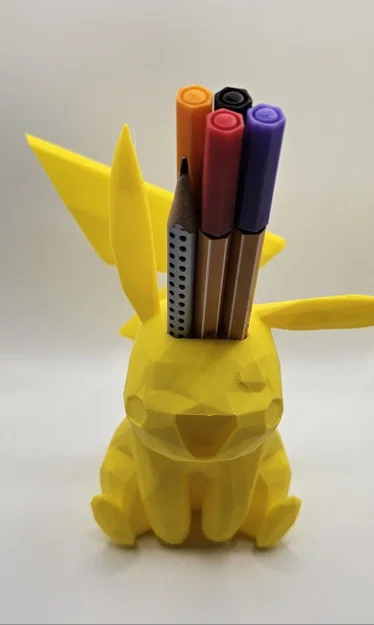 Mô hình Pikachu Pencil Holder Low Poly - Ống cắm bút 3D ấn tượng - Image 1