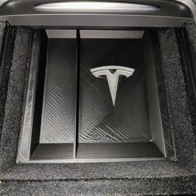 Khay console Tesla Model 3/Y (từ đời 2021) – logo rời PLA trong suốt