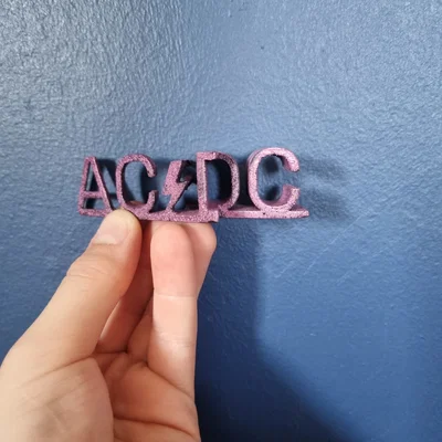 Mô hình AC/DC Text Flip in 3D độc đáo cho người yêu nhạc rock