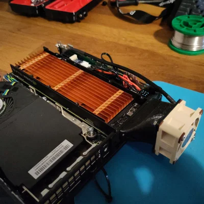 Baffle quạt 40mm cho Tesla P4 trên Thinkcentre Tiny (PCIe riser)