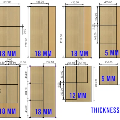 Bộ chi tiết in 3D & kích thước cắt cho tatami (ghế băng lưu trữ)
