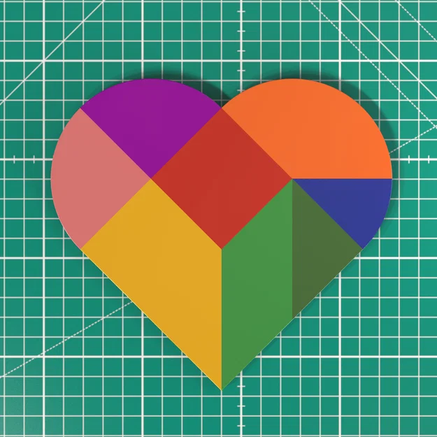 Bộ xếp hình Heart Tangram 3D sáng tạo - In 3D giải trí - Image 1