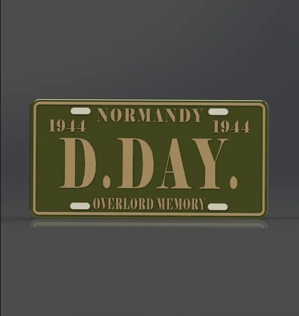 Mô hình 3D bảng trang trí D-Day plate kỷ niệm Normandy 1944 - Image 1
