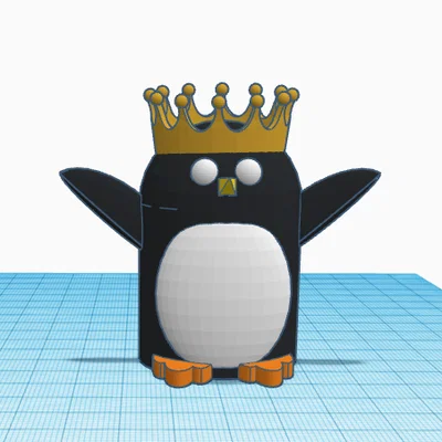 Mô hình 3D Chim Cánh Cụt Đội Vương Miện King Penguin dễ thương