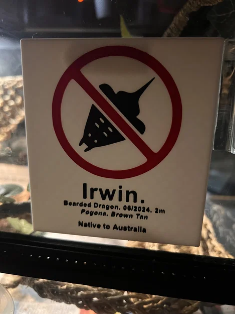 Bảng Cấm Cá Đuối Cho Thằn Lằn Râu (No Sting Rays Bearded Dragon Sign) - Image 1