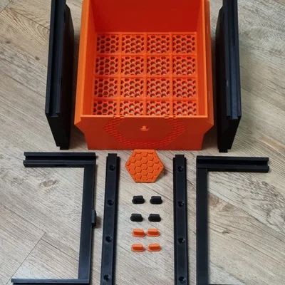 Ngăn kéo Gridfinity (Schublade/Drawer) gắn dưới bàn hoặc kệ