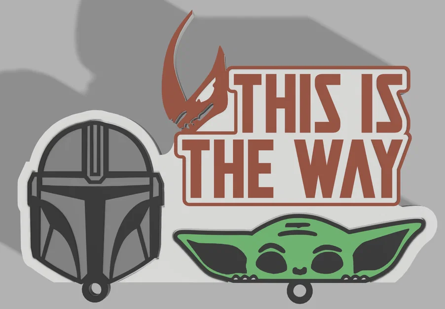 Móc khóa Mandalorian & Grogu 3D - This Is The Way - Image 1
