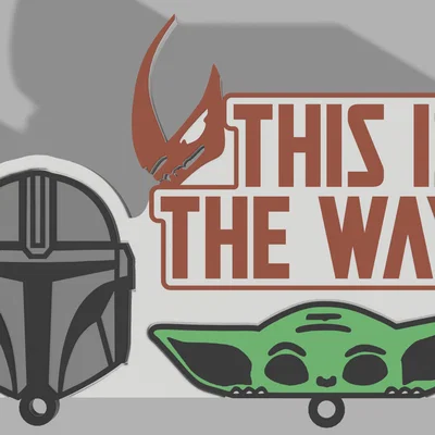 Móc khóa Mandalorian & Grogu 3D - This Is The Way