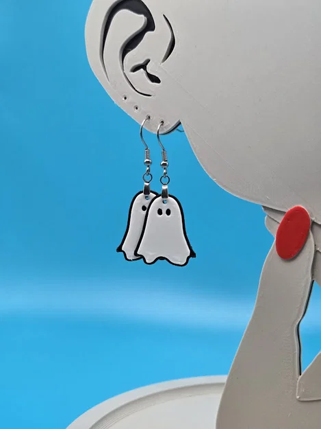 Tự in 3D bông tai hình ma Ghost Earrings cho mùa Halloween - Image 1