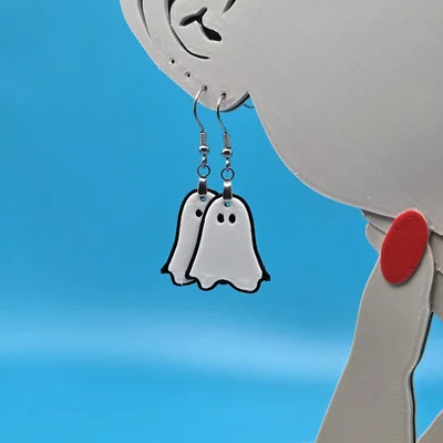 Tự in 3D bông tai hình ma Ghost Earrings cho mùa Halloween