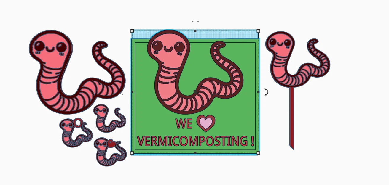 Mô hình 3D chú giun đất đáng yêu cho giáo dục Vermicomposting - Image 5